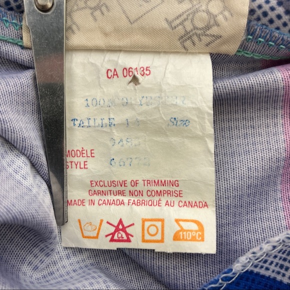 Vintage secretary dress pussybow grey teal pink midi 70s retro office striped - Picture 10 of 12